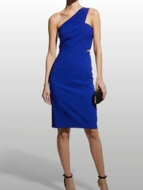 Aidan Mattox Size 4 Royal Blue Cut Out Dress